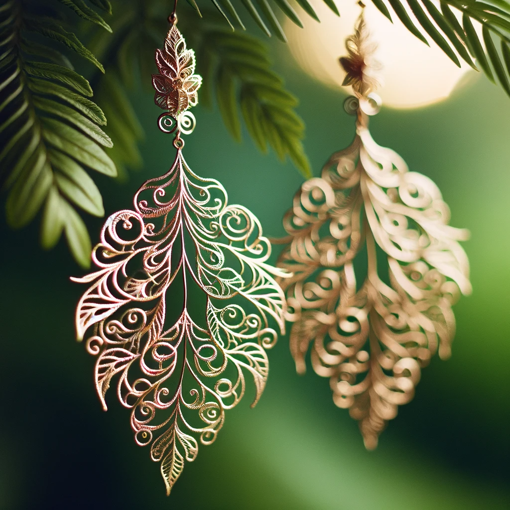 Leaf Filigree Earrings Overview